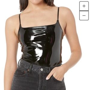 Commando patent leather body suit